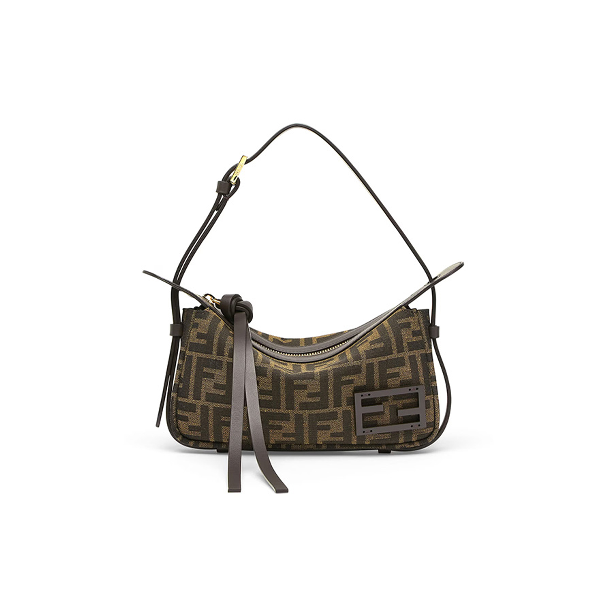 FENDI SIMPLY FF JACQUARD SHOULDER BAG 8BS097AFPMF1GL7 (22*12*4cm)